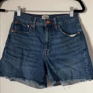 J. Crew Blue Denim Frayed Shorts